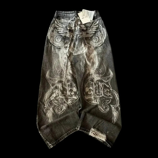 Vintage Wash Y2K Straight Jeans