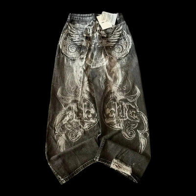 Vintage Wash Y2K Straight Jeans