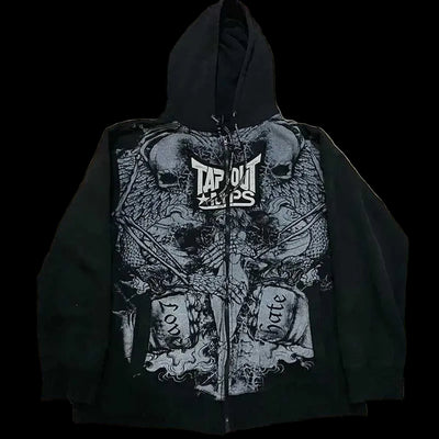 Venom Crest Y2K Zip Hoodie